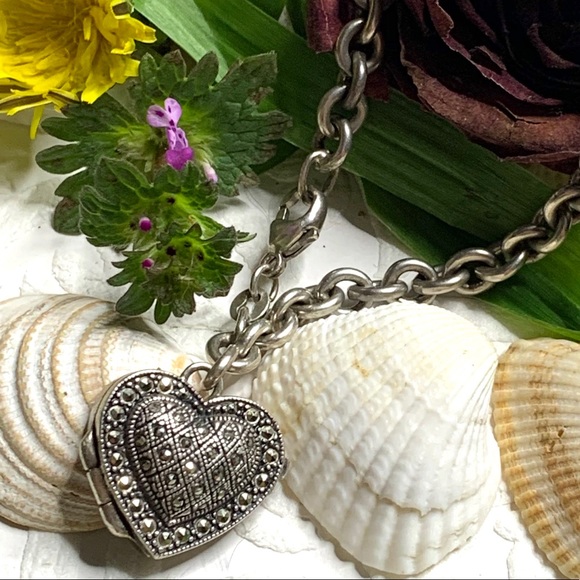 Vintage Judith & Jack Sterling Locket Bracelet - Picture 2 of 4